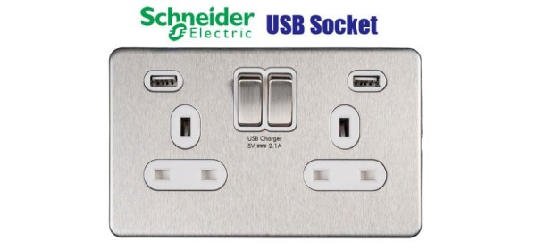 New USB Chargers / USB Sockets from Forbes and Lomax, Schneider, BG Nexus, and MK