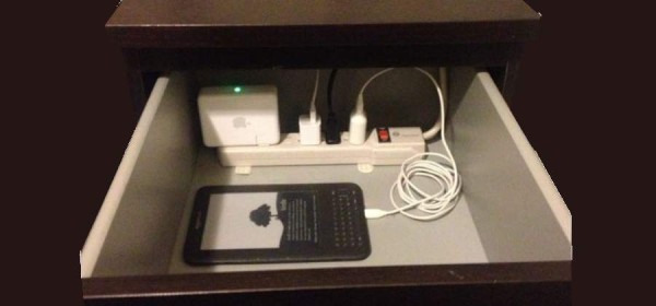 A Neat Idea: Stash Your Extension Socket in Your Bedside Drawer and Reduce Clutter!