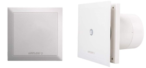 high performance bathroom fan with motion detector - the Airflow QuietAir QT120MST