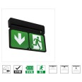2W Hanging Exit Sign Maintained/Non-maintained in Black 6500K Running Man Sign Rotatable Legends