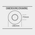 Satin Steel Circular Conversion Adaptor Plate, 70 - 180mm Conversion Plate for Downlights