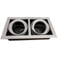 Multi-Directional Battery Fitting in Satin Grey 12V 2 Head AR111 75W for Ceiling Mounting