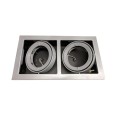 Multi-Directional Battery Fitting in Satin Grey 12V 2 Head AR111 75W for Ceiling Mounting