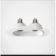 Trimless Round Twin Adjustable Downlight in Matt White 2 x 6W max. LED GU10 Lamps IP20 rated, Astro 1248021