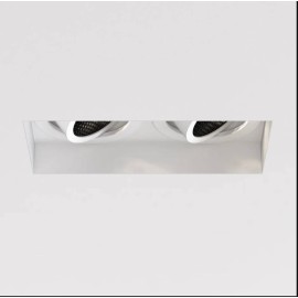 Trimless Square Twin Adjustable Downlight in Matt White 2 x 6W max. LED GU10 Lamps IP20 rated, Astro 1248022