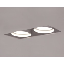 Plastered-in Twin GU10 Square Adjustable Trimless Magnetic Downlight 360deg Rotation