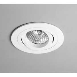 Taro Round Adjustable Downlight in Matt White using a GU10 dimmable IP20 rated, Astro 1240015