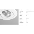 Taro Round Adjustable Fire-Rated Downlight in Matt White using 1x6W max. LED GU10 Dimmable IP20, Astro 1240028