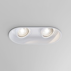 Minima Twin Adjustable Downlight in Matt White for Ceiling Plasterboard Mounting 2 x 6W GU10 LED, Astro 1249028
