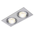 Tetra Twin Tilting Recessed Ceiling Light IP20 in Brushed Silver Anodized using 2x GU10 LED Lamp, Saxby Lighting 52404