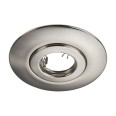 Brushed Chrome Recessed Downlight 78mm-120mm Hole Converter Kit with GU10 and Low Voltage Lampholders, LED Compatible