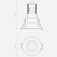 Minima Mini Round Downlight in Matt Black 62mm Cutout using 1 x 4W Max LED MR11 GU10 35mm Astro 1249054
