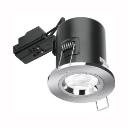 Enlite Fire Rated GU10 Fixed Downlight in Polished Chrome IP20 75mm Cutout, Enlite EN-FD101PC