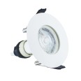 Ultra Thin Fire Rated IP65 White Round Fixed Downlight with GU10 Lampholder 70mm cutout Integral LED Evofire