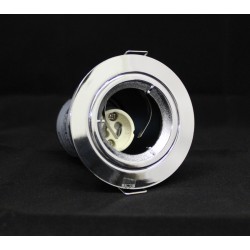 Fire Rated Round Fixed Downlight in Polished Chrome using GU10 max. 50W, 74mm Cutout