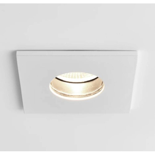 Obscura Square Fire Rated Fixed LED Downlight in Matt White IP65 6.1W 2700K Dimmable LED Astro 1381005