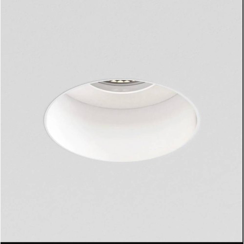 Trimless Slimline Round Fixed Fire Rated IP65 rated Downlight in Matt White 1x6W max. LED GU10, Astro 1248017