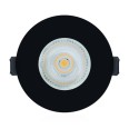 Ultra Thin Fire Rated IP65 Black Round Fixed Downlight with GU10 Lampholder 70mm cutout Integral LED Evofire