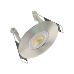EvoFire Mini Fire Rated Downlight 45mm Cutout IP65 Satin Nickel Round for MR11 12V GU4 or MR11 240V GU10 Lamps (requires Lampholder and LED Lamp)