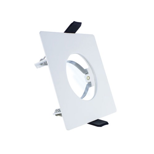 Evofire Fire Rated Ultra Thin 1mm White Square Fixed GU10 Downlight IP65 rated 70mm Cutout