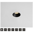 106mm Round Fire rated IP65 GU10 Trimless Fixed Downlight Black Plastered-in FossLED FD04P-11 80mm Cutout