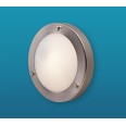 Rondo Wall / Ceiling Flush Light in Brushed Steel with Opal Diffuser, IP54 180mmm Bathroom Light