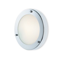 Rondo Wall / Ceiling Flush Light in Chrome with Opal Diffuser, IP54 180mmm Bathroom Light