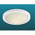 Rondo Wall / Ceiling Flush Light in White with Opal Diffuser, IP54 180mmm Bathroom Light