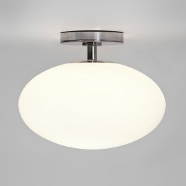 Zeppo Bathroom Ceiling Light in Polished Chrome and white Globe Glass IP44 300mm diameter E27/ES 12W LED, Astro 1176001