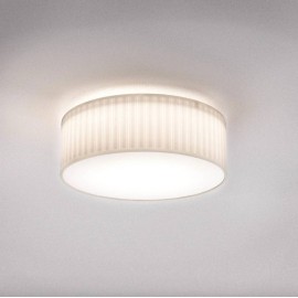 Cambria 380 White Fabric (Pleated) Ceiling Flush Light IP20 using 2 x 12W max LED E27/ES, Astro Lighting 1421003