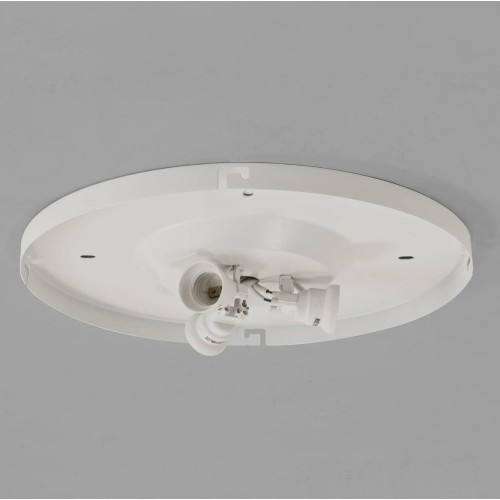 3 Way Round Ceiling Flush Plate Matt White with 3 x E27/ES Lampholders (Bevel Shade not included), Astro 1296001