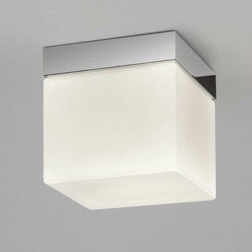 Sabina Square Flush Bathroom Ceiling Light IP44 in Polished Chrome and Diffuser Astro 1292002