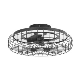 IP44 Merak Round Ceiling Ventilation Fan in Black with 30.2W CCT 2700-6000K LED Light LEDS-C4 VE-0028-NEG
