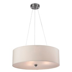 Phoenix Pendant with Cream Fabric Shade and Brushed Steel, Firstlight 2314CR Ceiling Light