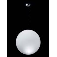 Nemo Asteroid 40cm dia Pendant, 400mm Opal White Glass Globe Suspension Lamp with Chrome