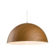 Firstlight Forest Wooden Dome Pendant, Brown Wood Decorated 40cm Large Pendant