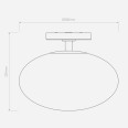 Zeppo Bathroom Ceiling Light in Matt Black and white Globe Glass IP44 300mm diameter E27/ES 12W LED, Astro 1176017