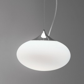 Zeppo Pendant 300 in Polished Chrome and Round White Opal Glass Diffuser IP20 E27/ES Astro 1176002
