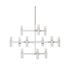 Nemo Crown Minor 12 Light White Chandelier with Glass Diffusers using 12 x G9 25W