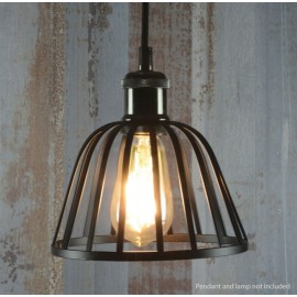 Dome Black Decorative Lamp Cage with 45mm Aperture and 185mm Diameter, Vintage Pendant Cage