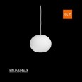 Flos Mini Glo-Ball S Pendant in White, 112mm Globe Suspension Lamp designed by Jasper Morrison
