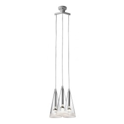 Flos Fucsia 3 Cone Modern Glass Pendant designed by Achille Castiglioni, Conical Drop Ceiling Light