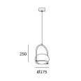 Coco Single Pendant in Black 1x E14/SES max. 9W, LEDS-C4 00-7984-05-M1V1 Suspension Lamp with Diffuser