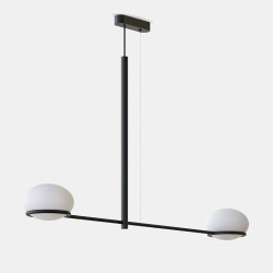 Coco 2 Light Pendant Lamp in Black 2x E14/SES, LEDS-C4 00-7985-05-M1 Ceiling Suspension Lamp with Diffuser