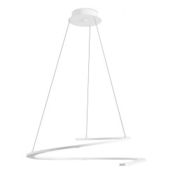 Curl Aluminium Matt White Round Pendant using LED Lamps 24W Warm White 3000K 1296lm
