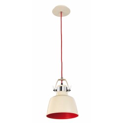 Old White Vintage Metal Pendant / Wall Lamp with Red Interior, La Creu 00-0240-21-16