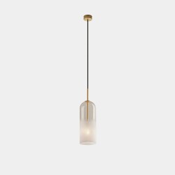 Glam Large Pendant in Matt Gold with Smoked Glass Diffuser 1x E14/SES max. 9W, LEDS-C4 00-8108-DN-14