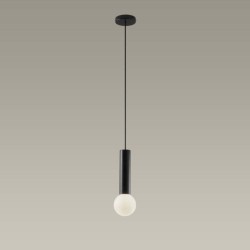 Mist Suspension Pendant in Black with Opal Glass Diffuser IP44 E14/SES, LEDS-C4 00-8337-05-F9 Bathroom Light