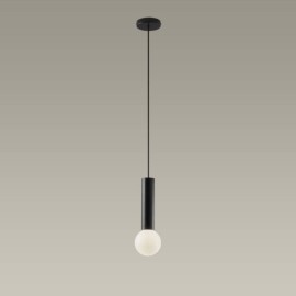 Mist Suspension Pendant in Black with Opal Glass Diffuser IP44 E14/SES, LEDS-C4 00-8337-05-F9 Bathroom Light