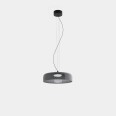 Levels 1 Pendant in Black with 420mm Diam Smoked Glass Shade c/w 19W CCT 1255lm LED Lamp LEDS-C4 00-A026-05-12